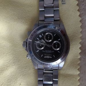 Invicta men's speedway chronograph black watchface.